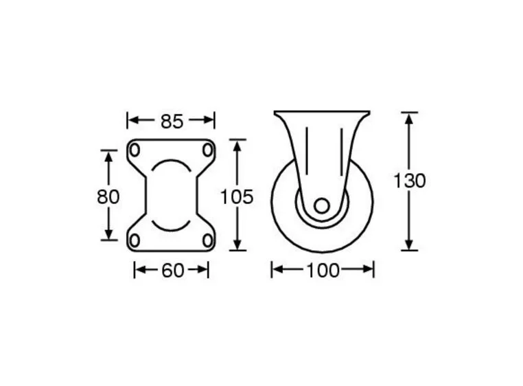 Guitel 37022 - Castor 100 mm with blue Wheel 